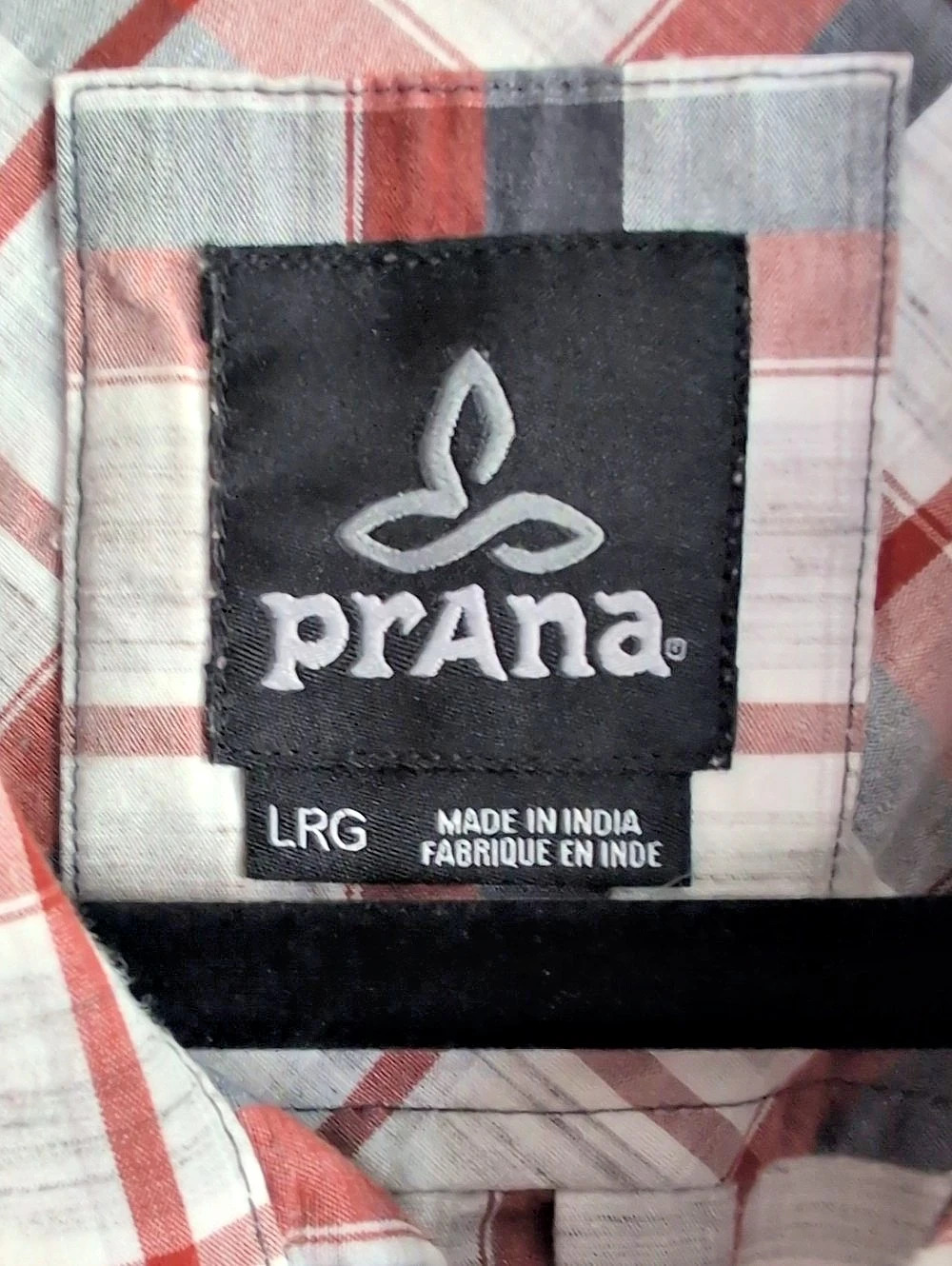 prAna Men's Plaid Cotton Shirt Size Large Like New - Picture 4 of 4